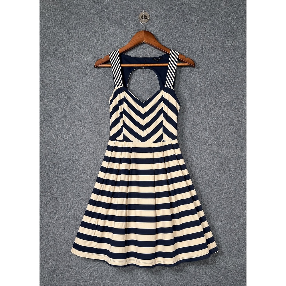 Fairy Striped Skater Dress Women's Retro Pin Up Fit Flare Sleeveless Size S